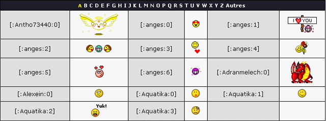 liste smiley